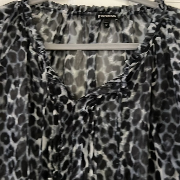 Express Women’s  Sheer Animal Print Blouse Size M - Picture 2 of 9